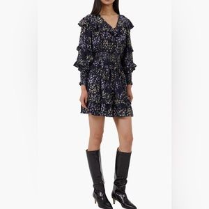 French Connection
Birgin Colette Long
Sleeve Crepe Tiered
Minidress
